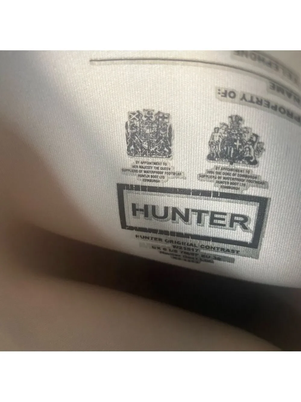 HUNTER Original Tall Knee High Rain Rubber Boots Cream 39 EU 7M/8F